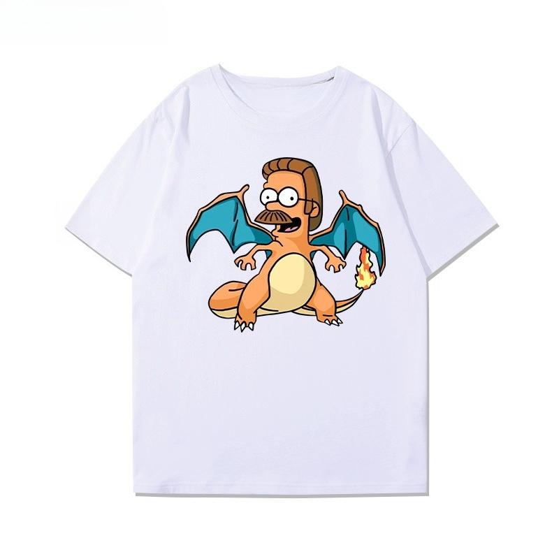 Miniso 2025 New Pokémon Joint Print Women Men Fashion Shortsleeved Tshirt Cotton Comfortable Loose Casual Hotselling Top