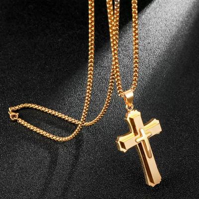 2026 Fashion Trend Men's Pendant, Triple Cross Necklace, Jewelry Jewelry Accessories