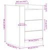 Nightstand White 45 x 50 x 65 cm Particleboard