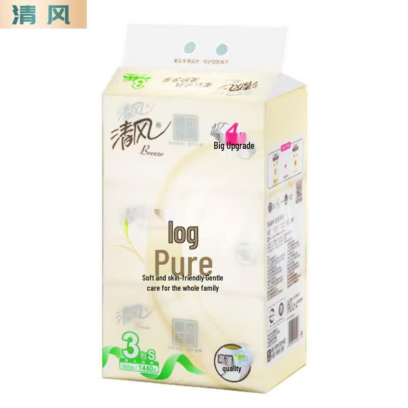 Qingfeng Original Wood Pure 4-Ply Soft Facial Tissues