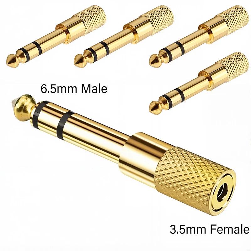 5Pcs 3.5mm 6.35mm Stereo Mono Plug To 3.5mm 6.5mm Audio Jack Connector Adapter Converter for Speaker