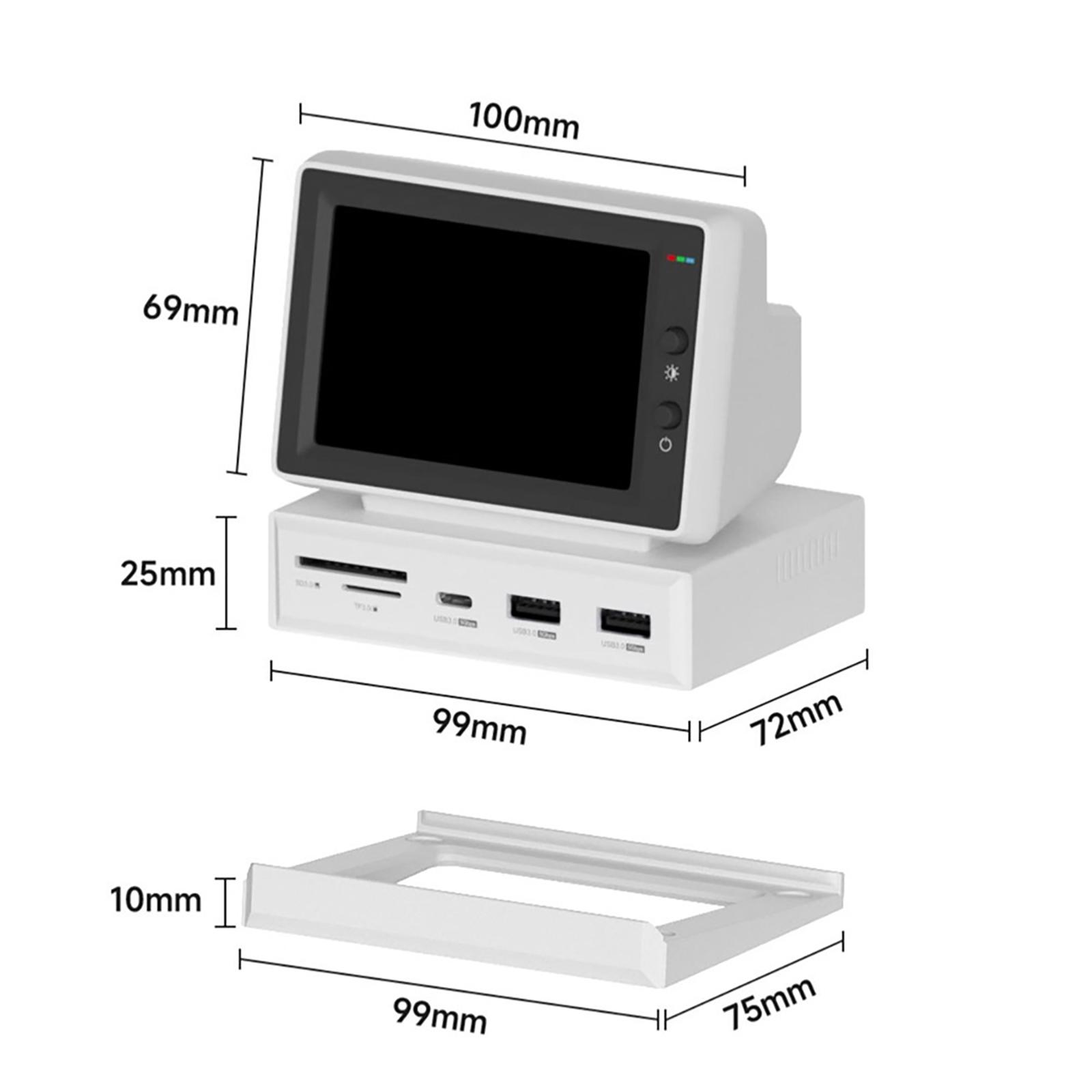 

3,5-дюймовый монитор данных HDD, дополнительный экран с USB-C хабом для ноутбука, ПК, MacBook, IPS мини-экран, AIDA64, мини-ПК, ЦП, ОЗУ United States