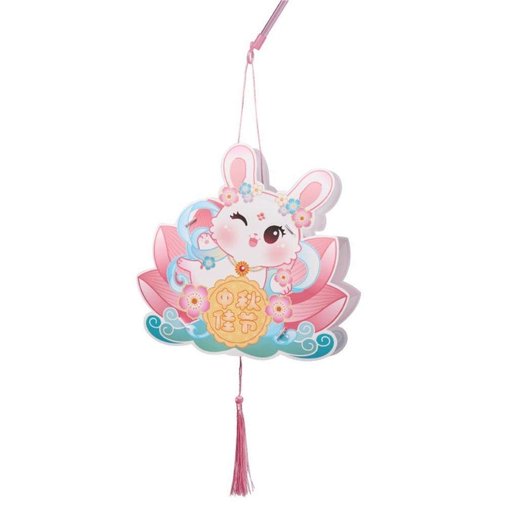 Traditional Style Rabbit Lantern Chinese Lotus Moon Handheld Luminous Lantern  Children Gift
