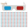 10/20/30/50/100 párů Červená Modrá Stereo brýle 3D papírové brýle Skládací papírový chrám 3D brýle Filmová dekorace