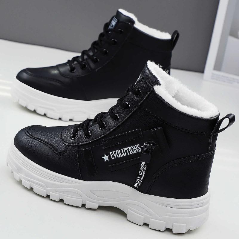 Women‘s Shoes Cotton Height-Increasing Large Size Thick-Soled Long Boots Cold-Resistant Warm.