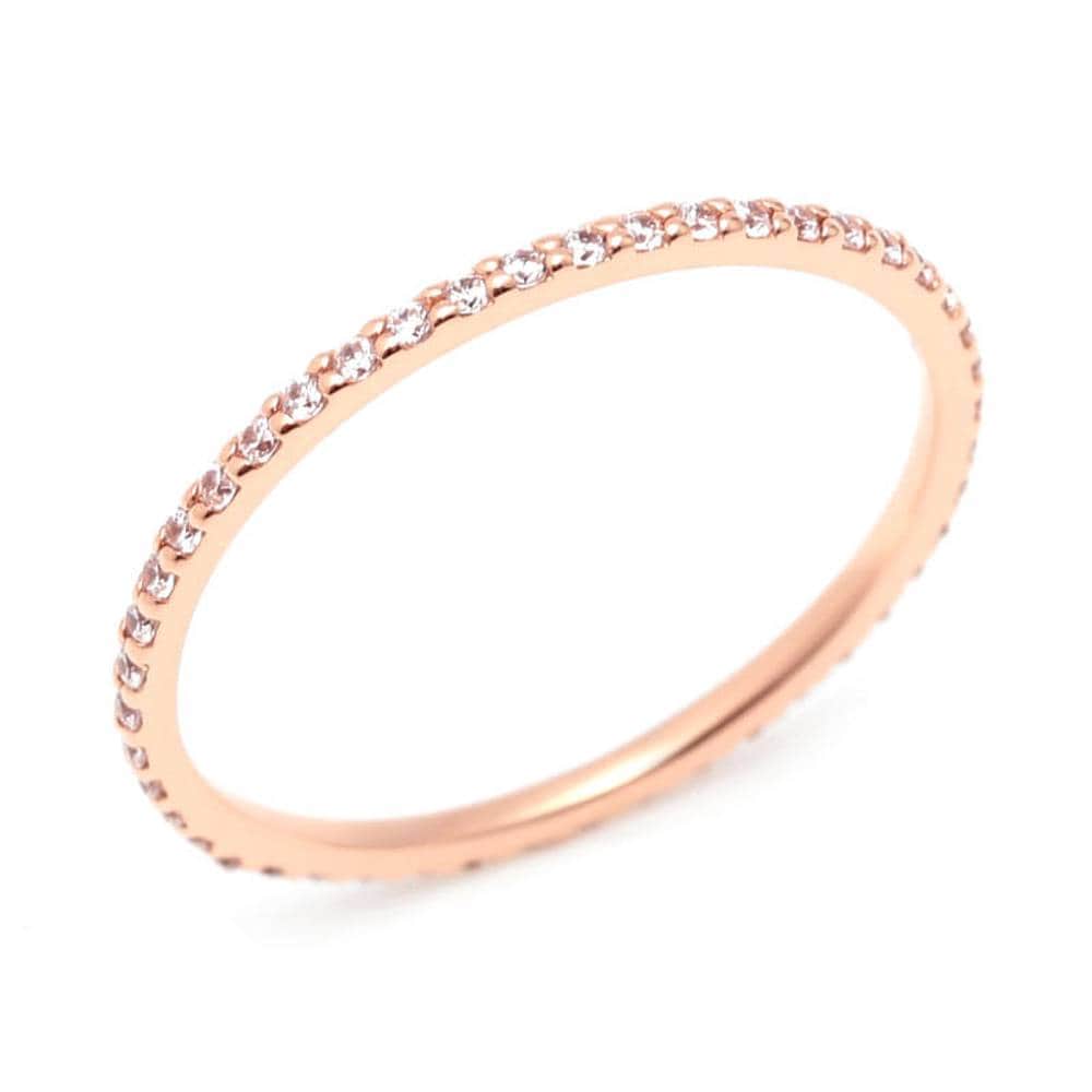 [Bnbgold] 14K/18K Slim 1.0mm Cubic All-Band Silver Ring Npr29754