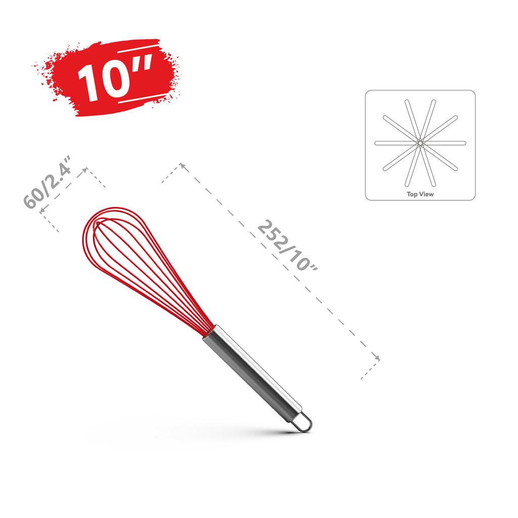 VIMACO® Balloon Whisk Stainless Steel 304 18/8 Wire Beater 8"10"12" Kitchen Cooking Tool No-Stick for Egg