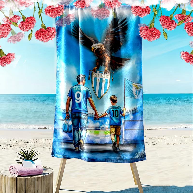 SS Lazio Print Beach Towel, Large Soft Quick Dry Towel for Beach Camping Swimming