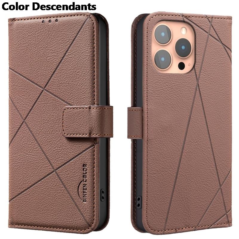 

Роскошный кошелек с магнитной откидной крышкой, слотами для карт, кожаный чехол для телефона для iPhone 16E 16 15 Pro Max 14 Plus 13 12 11 XS XR X 8 7 Обложка iPhone 16E коричневый