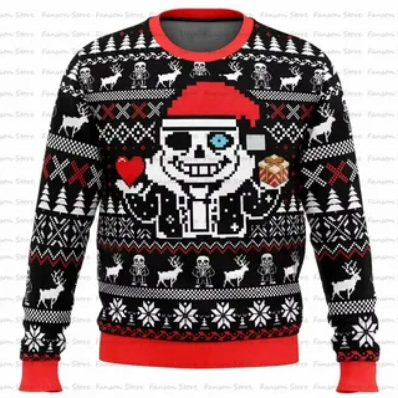 Merry Christmas Men's 3D Print Long Sleeve Crew Neck Home Casual Soft Comfort Autumn Winter Pullover