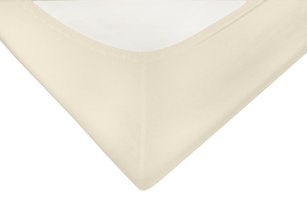 Satin fitted sheet 90x200x25, ecru_02, matex