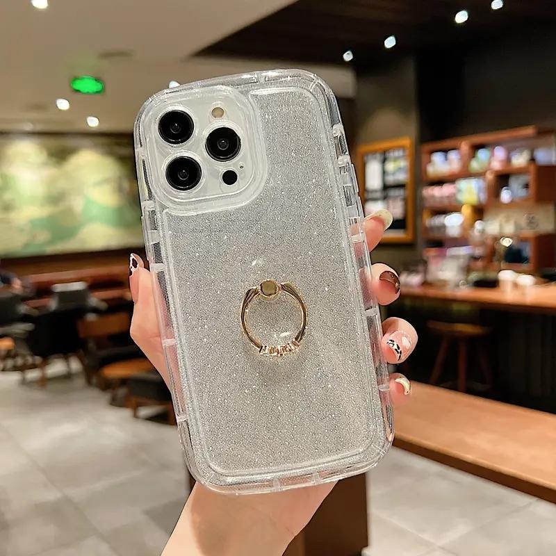 

Блестящий мягкий чехол-держатель на палец из ТПУ для IPhone 14 Pro Max 14 Pro 14 Plus 14 13 Pro 13 12 Pro 11 XR iPhone 11 белый