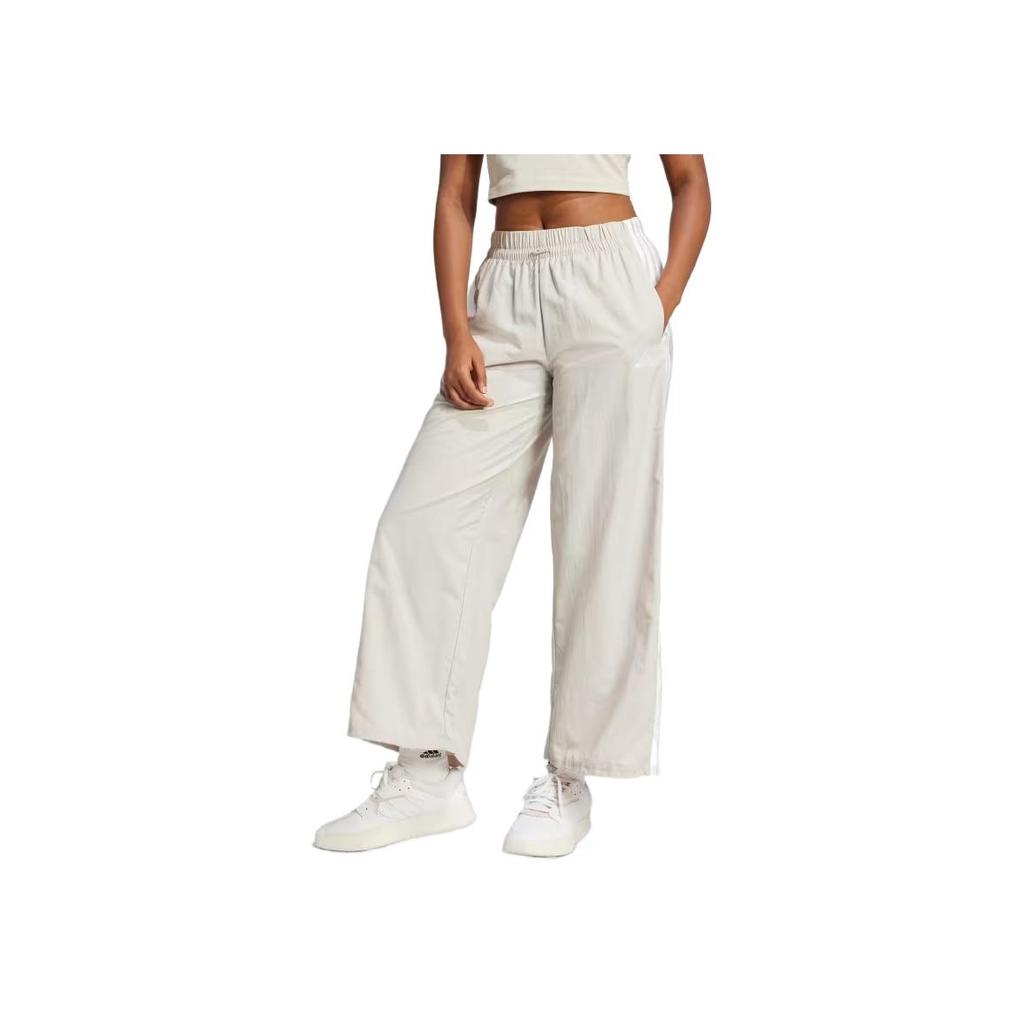 adidas Pantaloni Casual Larghi a Gamba Larga Essentials 3-Strisce Donna Fondo Bianco Alluminio JC8168