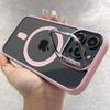 Metal Holder Phone Case For iPhone 17 16 15 14 13 12 11 Pro Max Plus Air For Magsafe Transparent Magnetic Lens Protection Cover