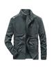 Men's Zipper Fleece Jacket with Side Pockets - Green Youth Style