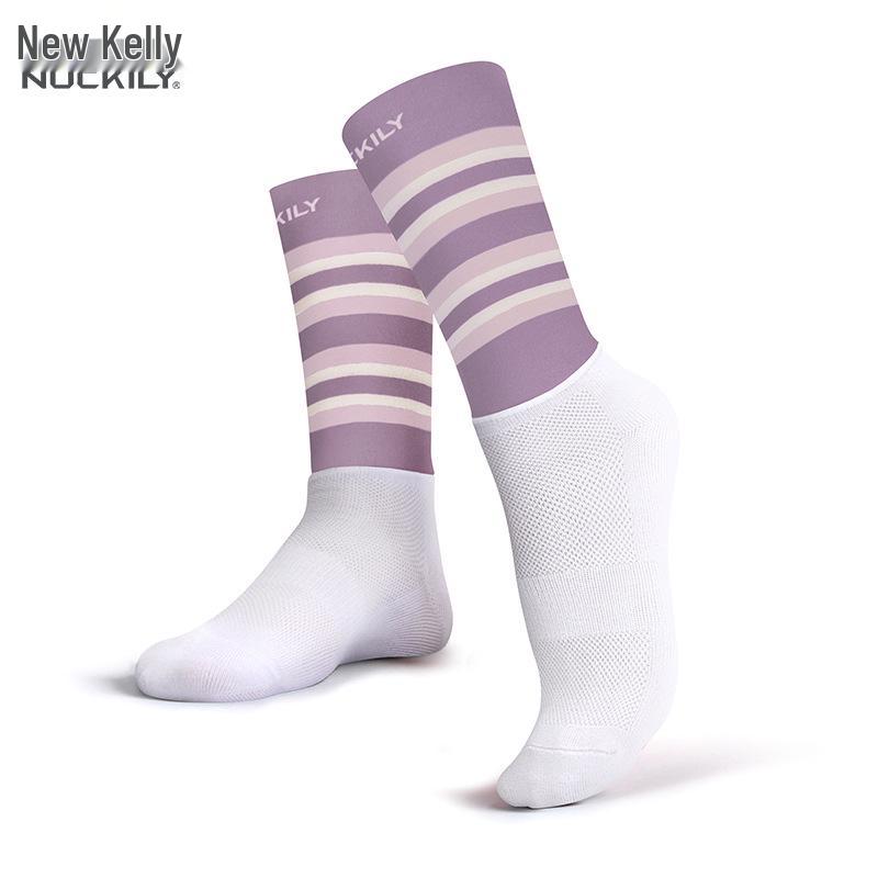NUCKILY Anti-slip Compression Cycling & Running Socks, Unisex Mid-calf for All Seasons