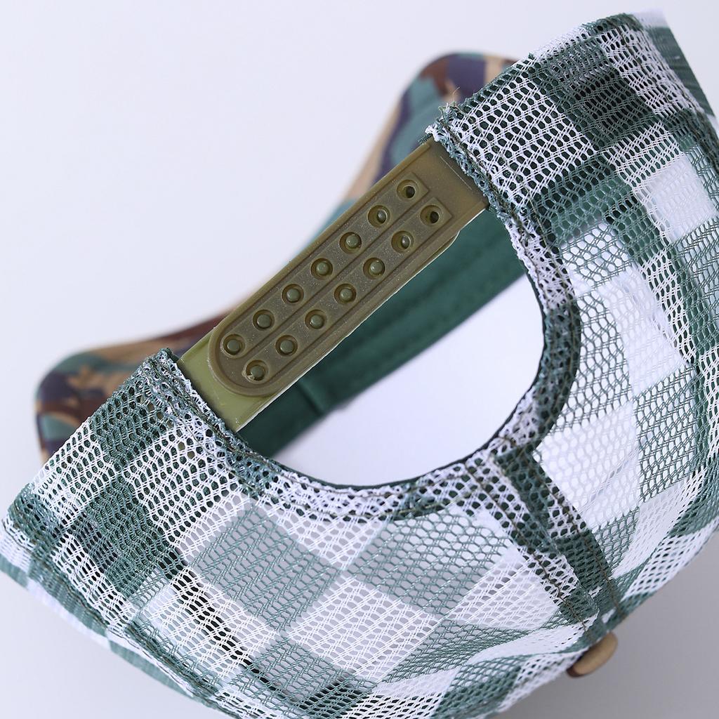 High quality truck baseball cap with rope truck mesh cap plaid printing American breathable sun protection duck tongue
