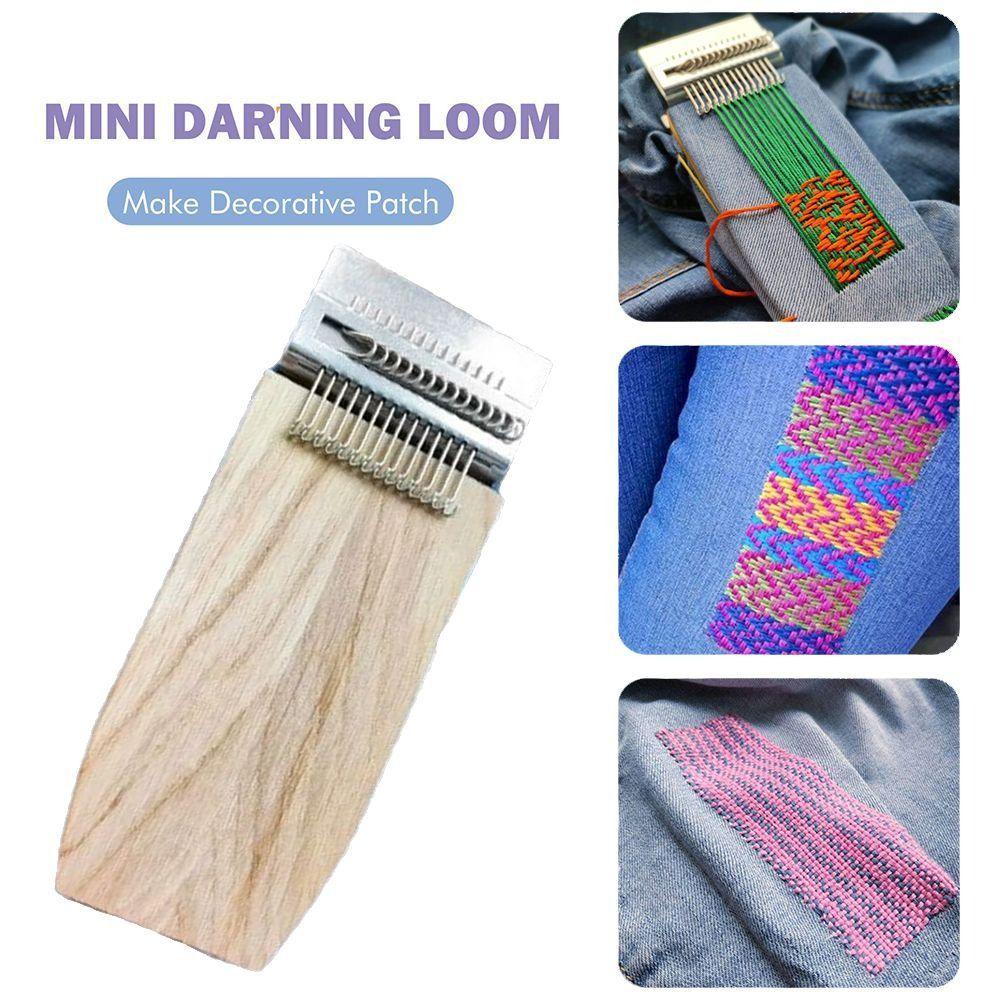 Clothes Mending Wooden Mini Loom Rectangular Portable Speedweve Darning Loom Quickly Makes Weaving Loom DIY Textile