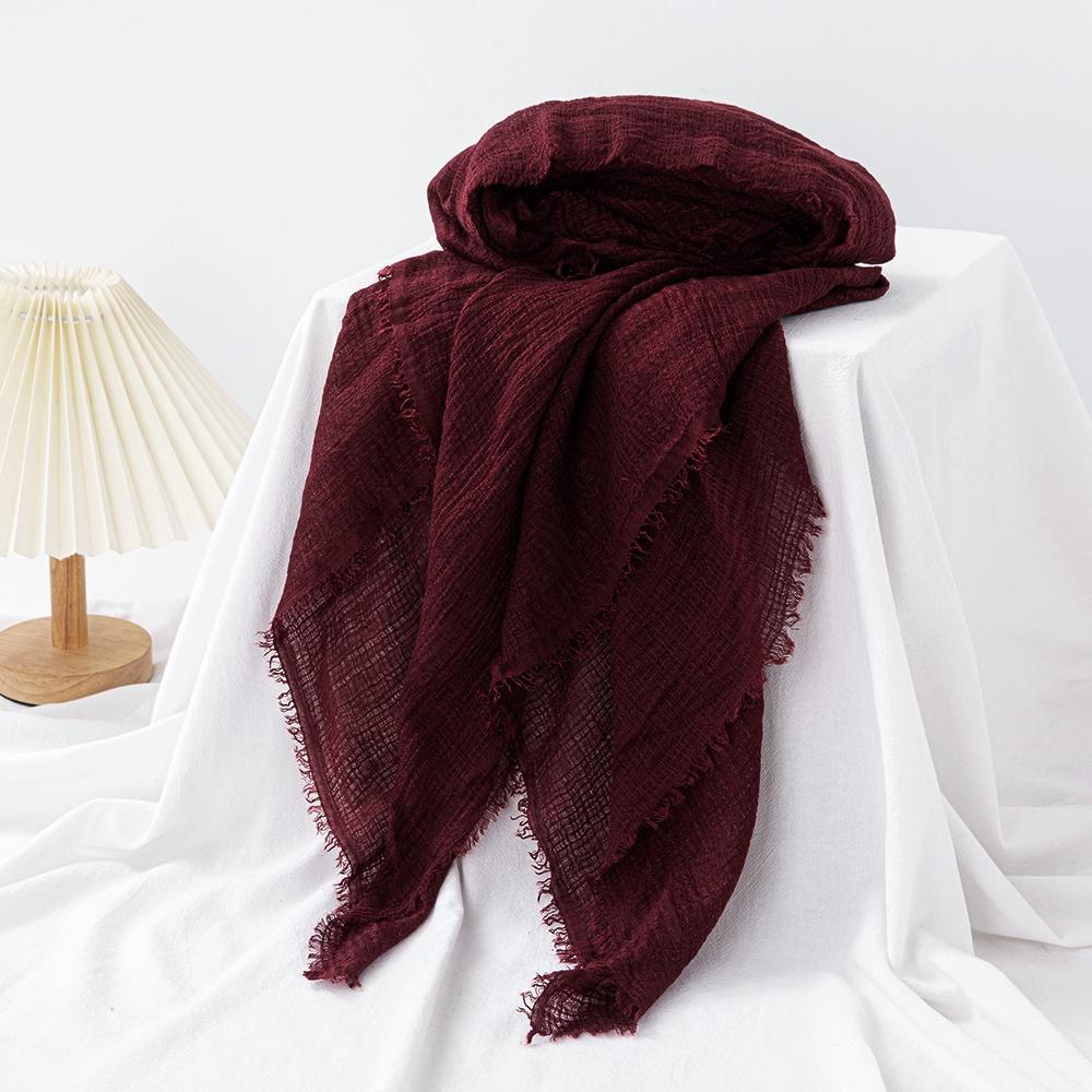 47 Colors Winter Hijab Fluffy Cotton Polyester Scarf Soft Pashmina Warm Neck Wrap Women Plain Fashion Cosy Shawl Shemagh