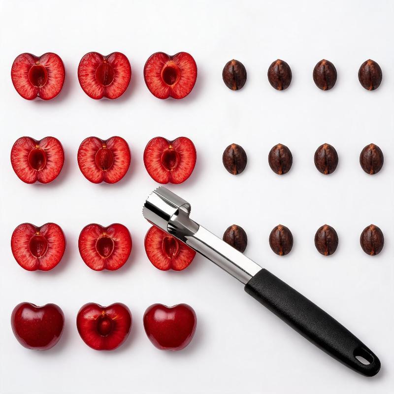 Stainless Steel Cherry Corer With Non Slip Handle And Sharp Blade For Home Kitchen Baking And Fruit Prep