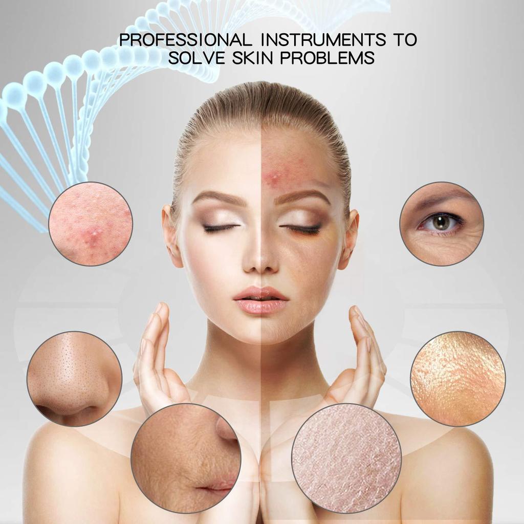 Ultrasonic Skin Scrubber & Microcurrent Color Light Therapy Device for Blackhead Removal & Dead Skin Cleansing