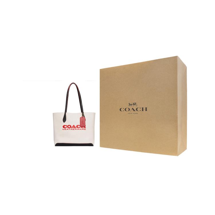New COACH Kia Natural Pebbled Leather Tote Bag Shopping Bag Shoulder Bags Handbags Large Size Women's White CE734-B4CAH