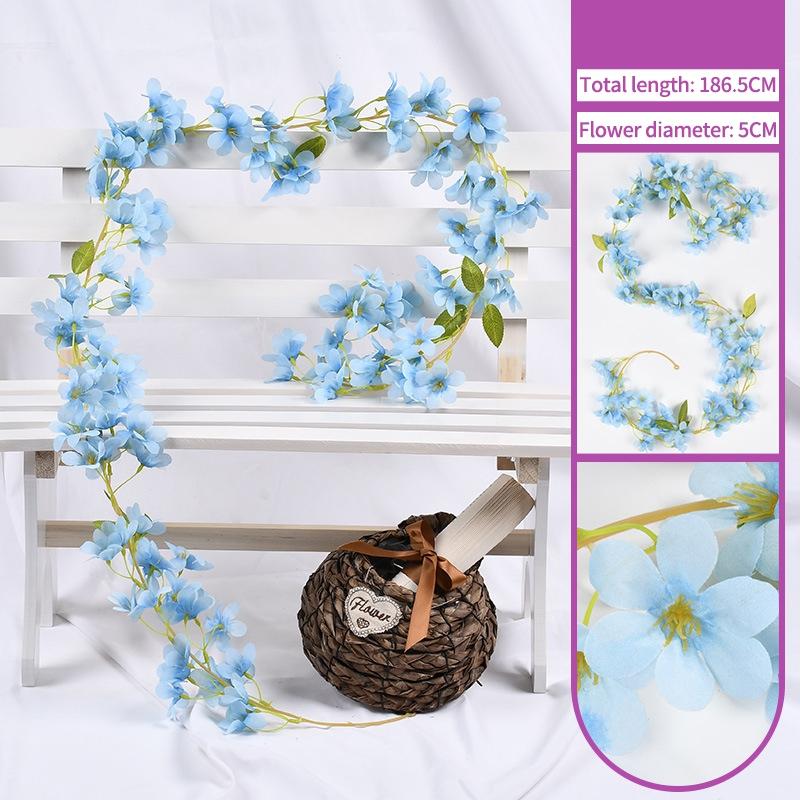 Artificial Violet Vine Wall Hanging Flowers Simulated Rose Fake Flowers Garden Wedding Scene Party Arch Garland Decorations