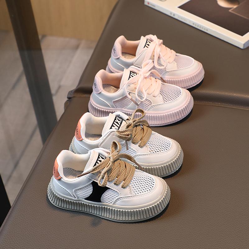 Kids Casual Sneakers 2025 Summer Non-slip Thick Bottom Toddler Mesh Hollowed-out Training Shoes Boys Girls School Comfort Wear