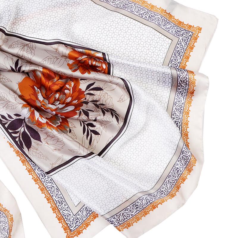 A-S029 Floral Satin Langer Schal