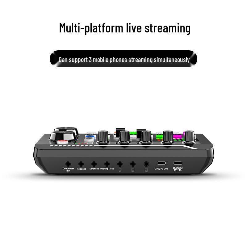F998 Rechargeable Sound Card & Condenser Microphone Set for Outdoor Live Performance