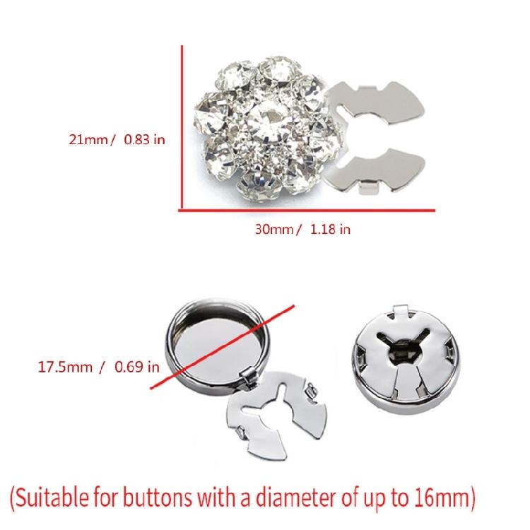 Rhinestones Button Cover Flower Button Cover Embellishment Button Decorative Button for Jewelry