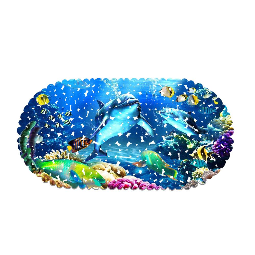 Underwater World Bathroom Mat Bath Room Floor Mat Pvc Non-Slip Mat Waterproof Suction Cup Floor Mat Foot Mat Can