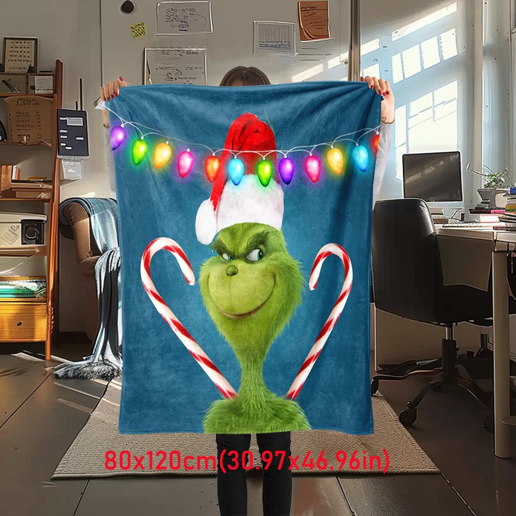 Christmas Gift Comedy Movie How the Grinch Stole Christmas blanket home warming, four season bed decoration sofa cover flannel throwing blanket K12