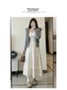 Women's White Lace High Waist A-line Umbrella Skirt - Mid-length Flare for Tall Figures