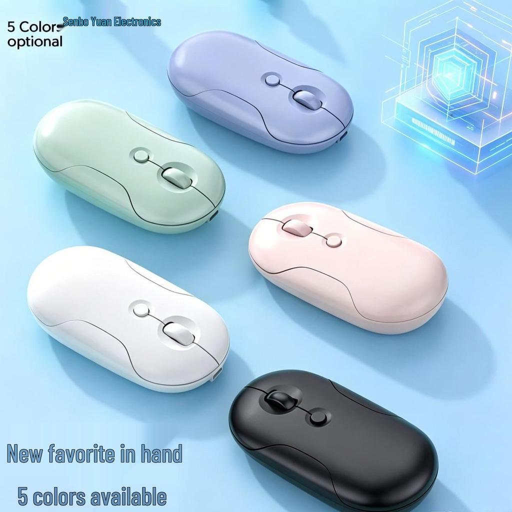 Cobblestone Dual-Mode Silent Bluetooth Mouse with 2.4G & Logo Printing