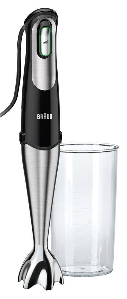 Braun Multiquick 7 Hand Blender, Black/Silver, 2-in-1, Crushes & Blends, Baby Food Friendly, MQ700