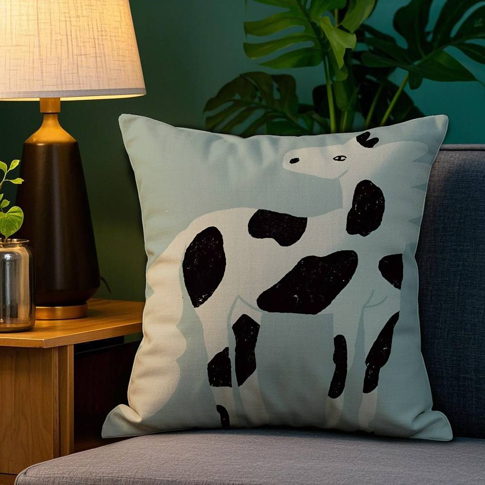 Vantage Abstract Anime Cute Cat Dog Pillow Case Anti-dustmite Pillowcase Invisible Zipper Silky Short Plush Sofa Cushion Cover