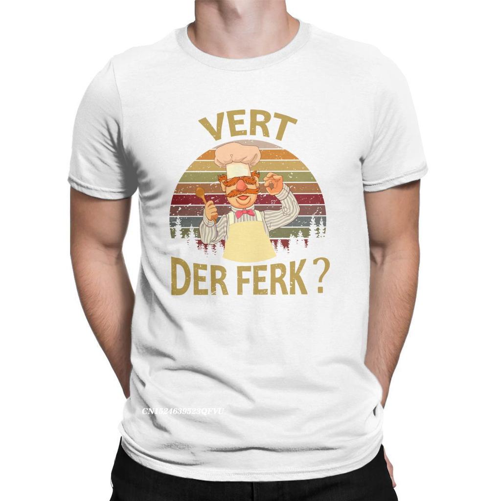 Men T-Shirts Vert Der Ferk Cook Swedish Chef Casual T Shirts Graphic Cooking Culinary T Shirts EMO Clothes Printed