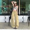 Spring Summer Vintage Saber Cut Relaxed Drape Scythe Wide Leg Denim Pants For Women Casual Pants Oversize Denim Trousers