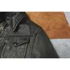 Chinese Size Vintage Olive Green Genuine Cowhide Men Leather Jacket Autumn Turn Down Collar Real Leather Coat