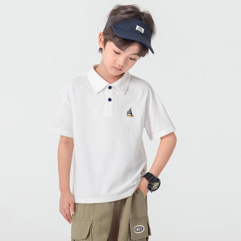 Duoduo Boys' Sailboat Embroidered Cooling Polo Shirt