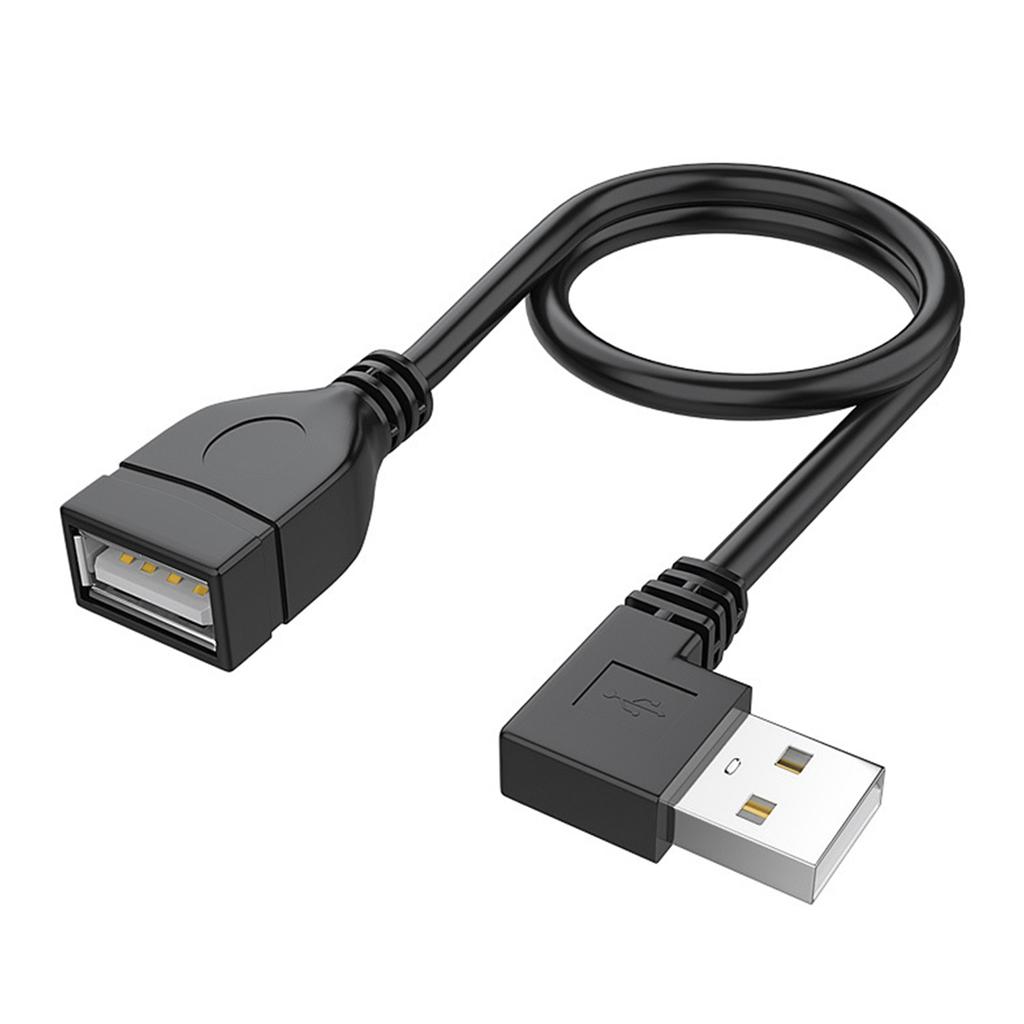 USB 2.0 Extension Cable 480Mbps 90 Degree Right/Left/Up/Down Angles Charging Cable Space Saving Black