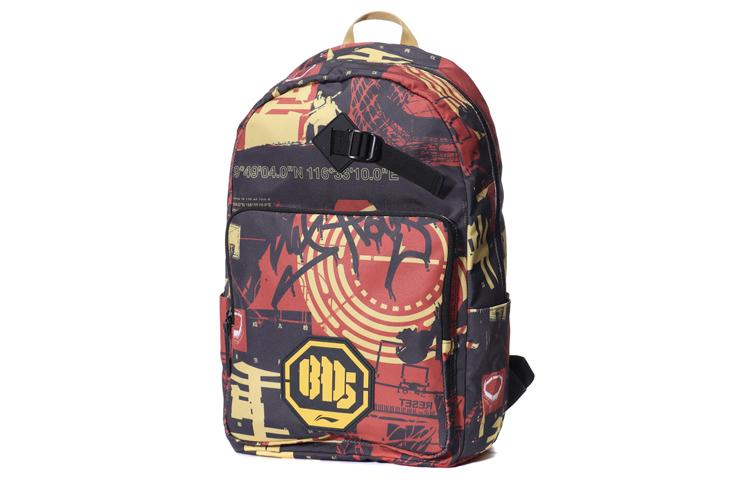 Li Ning Polyester Backpack Regular Unisex Orange Red Multicolor ABSQ108-1