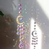 Crystal Wind Chime Beautiful Prism Hanging Decoration Suncatcher Prism Pendant Decorative Sun Moon Wind Chime For Festival