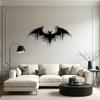 Gothic Iron Bat Wall Art, Fantasy Home Decor, Halloween Gothic Wall Hanging, Metal Sculpture