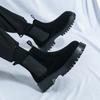 Business Brown Suede Men's Chelsea Boots Plus Size 46 Lightweight Platform Boots For Man Autumn Winter Round Toe Ankle Boots Man