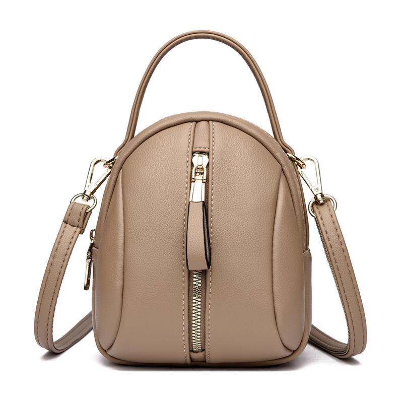 Double Zipper Fashion Mini Women Crossbody Bag Luxury Ladies Phone Bag And Purses Solid Color PU Leather Designer Small Handbags