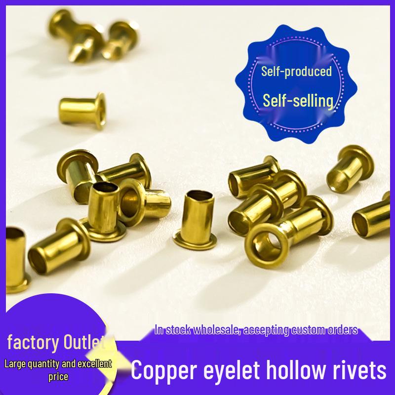 Laiya Qin Hollow Brass Rivets 2.5/3/3.5mm - Metal Eyelets with Round Head