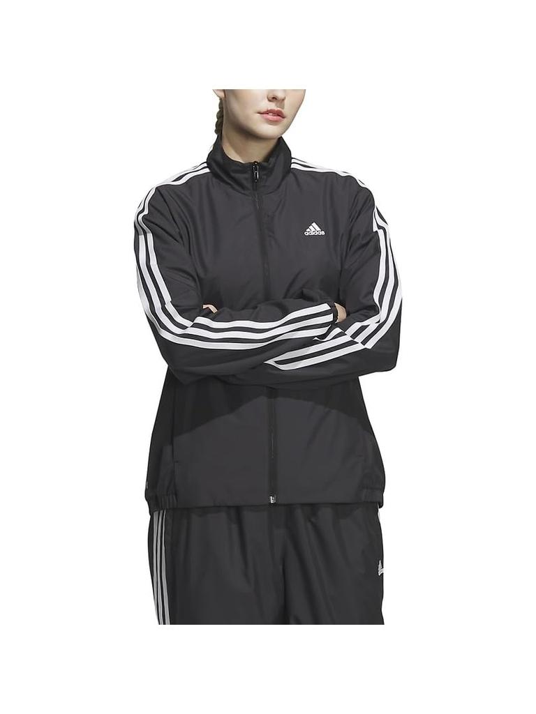 Adidas IEH75 Jersey Regular Fit Windbreaker Size Men's 3-Stripes Top, Jacket, Black/White (IK9860), J/M