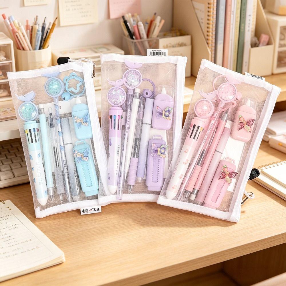 10pcs/Set Butterfly Series Writing Tool Kit Plastic Gel Pens Correction Tape  Children's Day Gifts